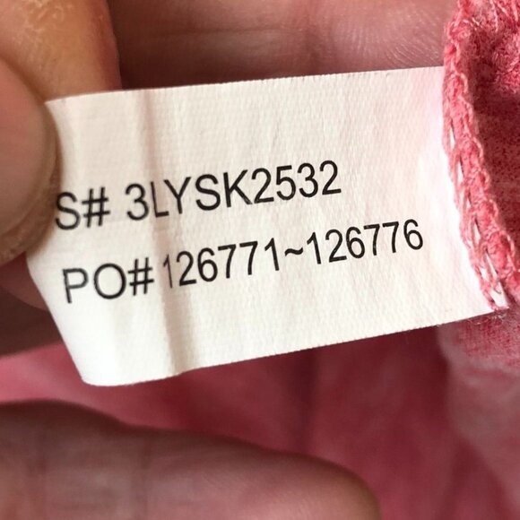 Levi's Women's T-Shirt Large Pink Heathered Short Sleeve Pullover V-Neck Pocket - Picture 6 of 10